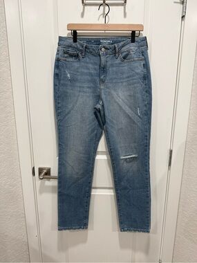 Sonoma Goods For Life Curvy High-Rise Straight Leg Jeans Distressed Size 12